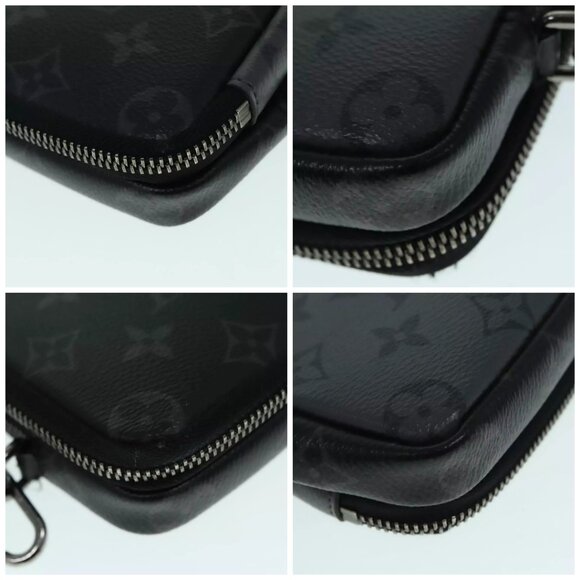 LOUIS VUITTON Monogram Eclipse Double Phone Pouch Gray - Picture 16 of 16